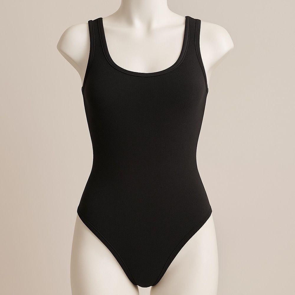 H&M Ribbed Racerback Thong Bodysuit. Size Small - Picture 3 of 10